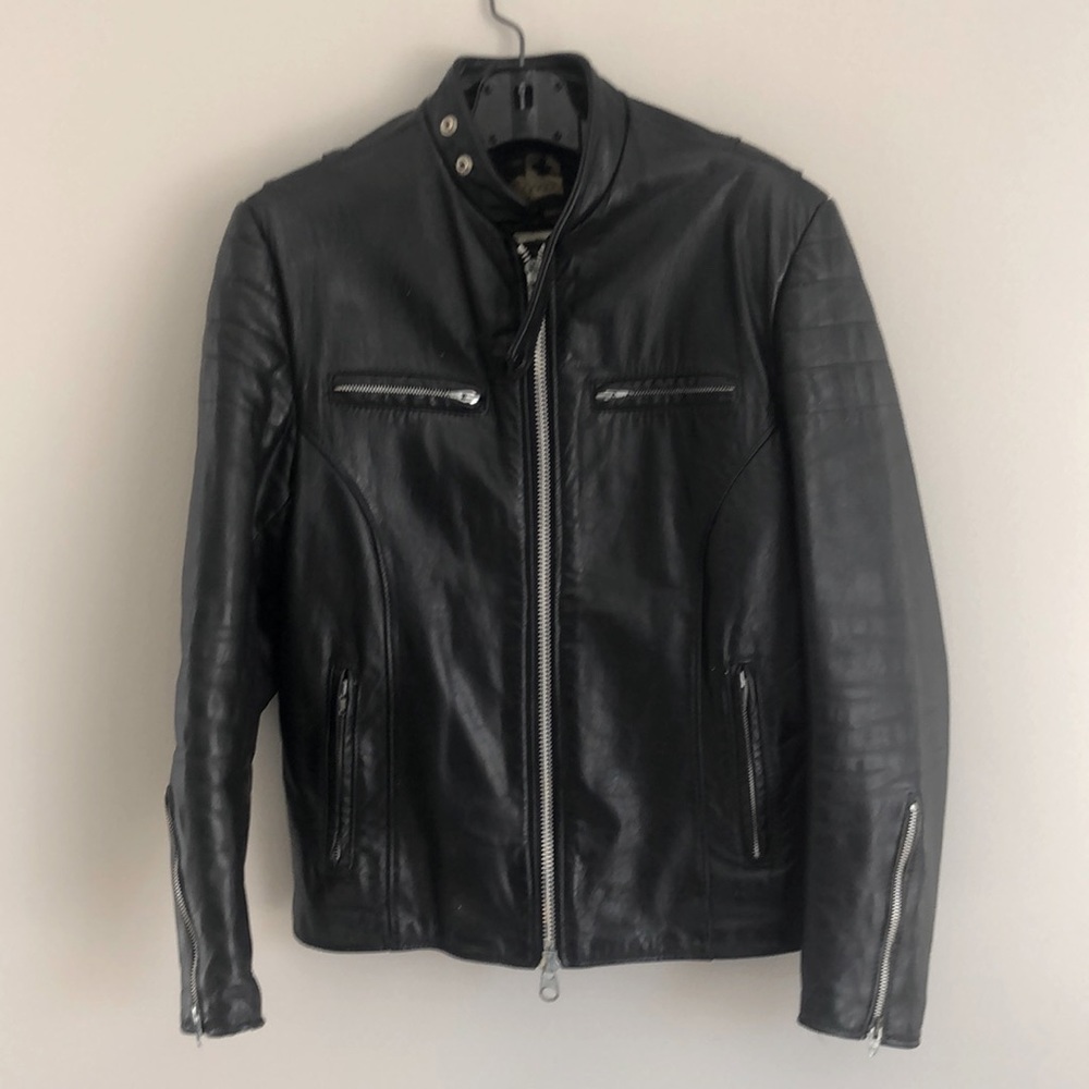Vintage leather motorcycle jacket
